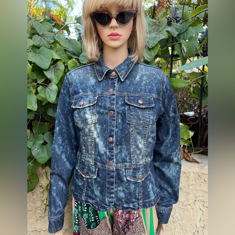 Denim Art Jacket with Button Details